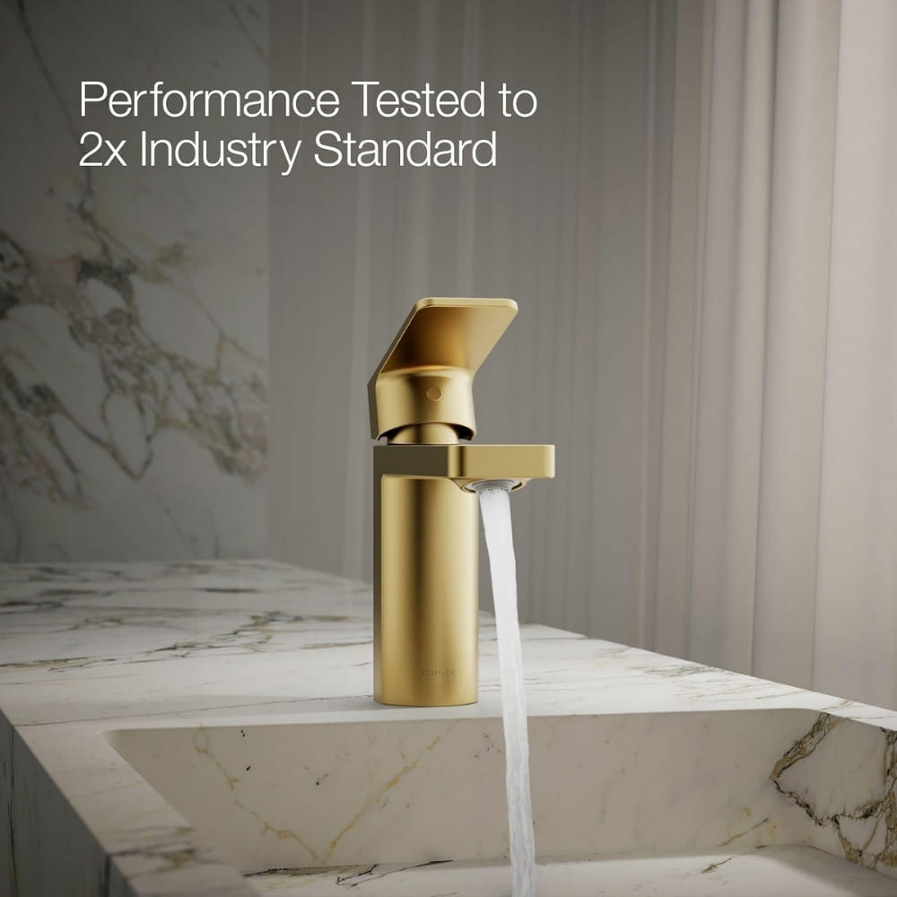 ก๊อกอ่างล้างหน้าเดี่ยวเคาน์เตอร์ KOHLER K-23472T-4CD-AF สีทอง