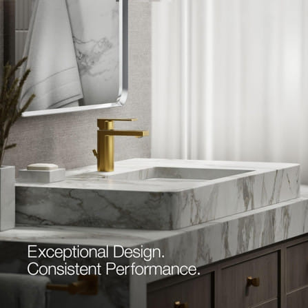 ก๊อกอ่างล้างหน้าเดี่ยวเคาน์เตอร์ KOHLER K-23472T-4CD-AF สีทอง_4