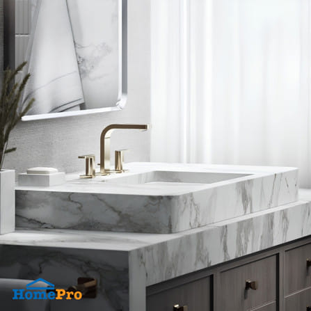 ก๊อกอ่างล้างหน้าผสมเคาน์เตอร์ KOHLER K-23484T-4-AF สีทอง_3