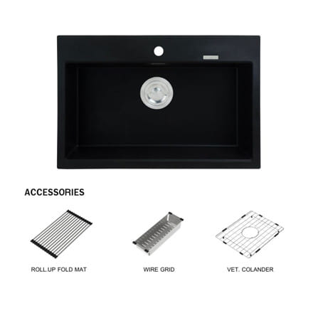 ซิงค์ฝัง 1 หลุม HAFELE STONEQ 495.39.635 สีดำ_0