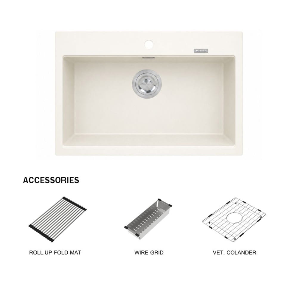 ซิงค์ฝัง 1 หลุม HAFELE STONEQ 495.39.640 สีเบจ