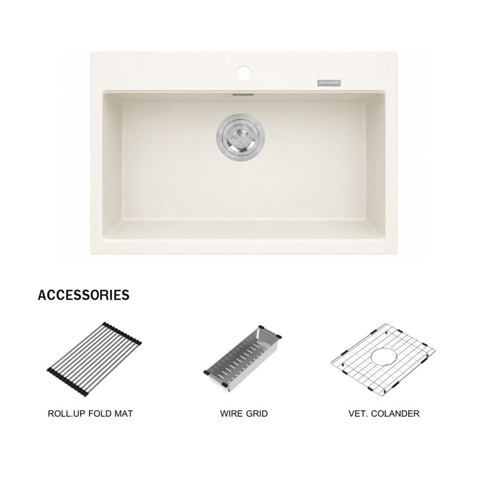 ซิงค์ฝัง 1 หลุม HAFELE STONEQ 495.39.640 สีขาว