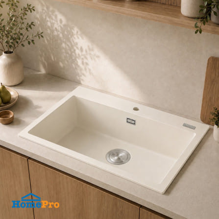 ซิงค์ฝัง 1 หลุม HAFELE STONEQ 495.39.640 สีเบจ_3