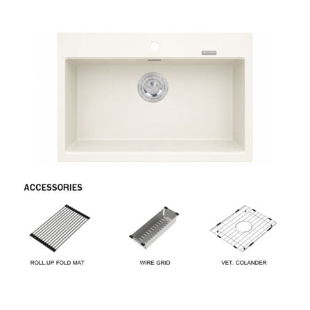 ซิงค์ฝัง 1 หลุม HAFELE STONEQ 495.39.640 สีขาว_0