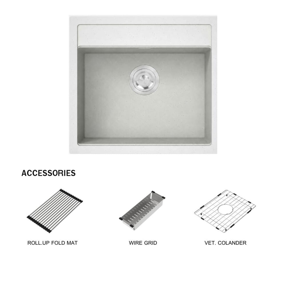 ซิงค์ฝัง 1 หลุม HAFELE STONEQ 495.39.641 สีขาว
