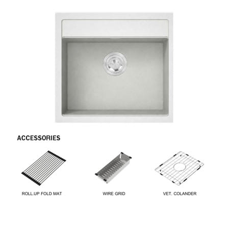 ซิงค์ฝัง 1 หลุม HAFELE STONEQ 495.39.641 สีขาว_0