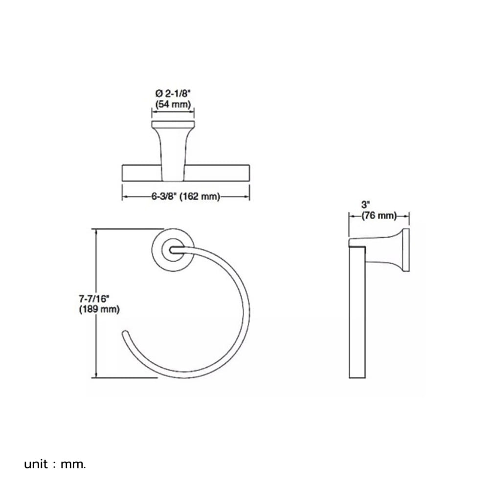 ห่วงแขวนผ้า KOHLER K-R26694-CP สีโครม