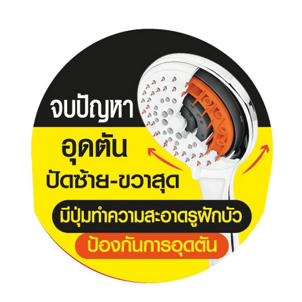 ชุดฝักบัวสายอ่อน 3 ระดับ WSP WSP-524C สีโครม
