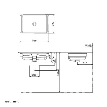 อ่างล้างหน้าฝังใต้เคาน์เตอร์ TOTO LW1555_1
