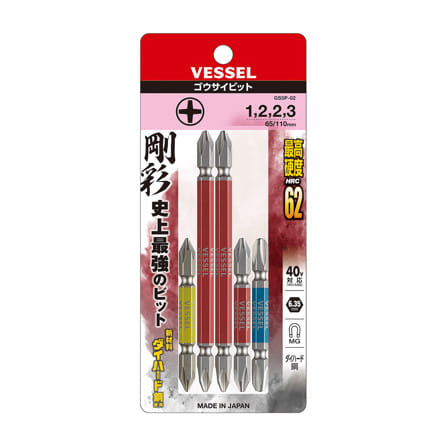 ดอกไขควง VESSEL GS5P-02 ขนาด 65, 110 มม. (แพ็ก 5 ชิ้น)_2