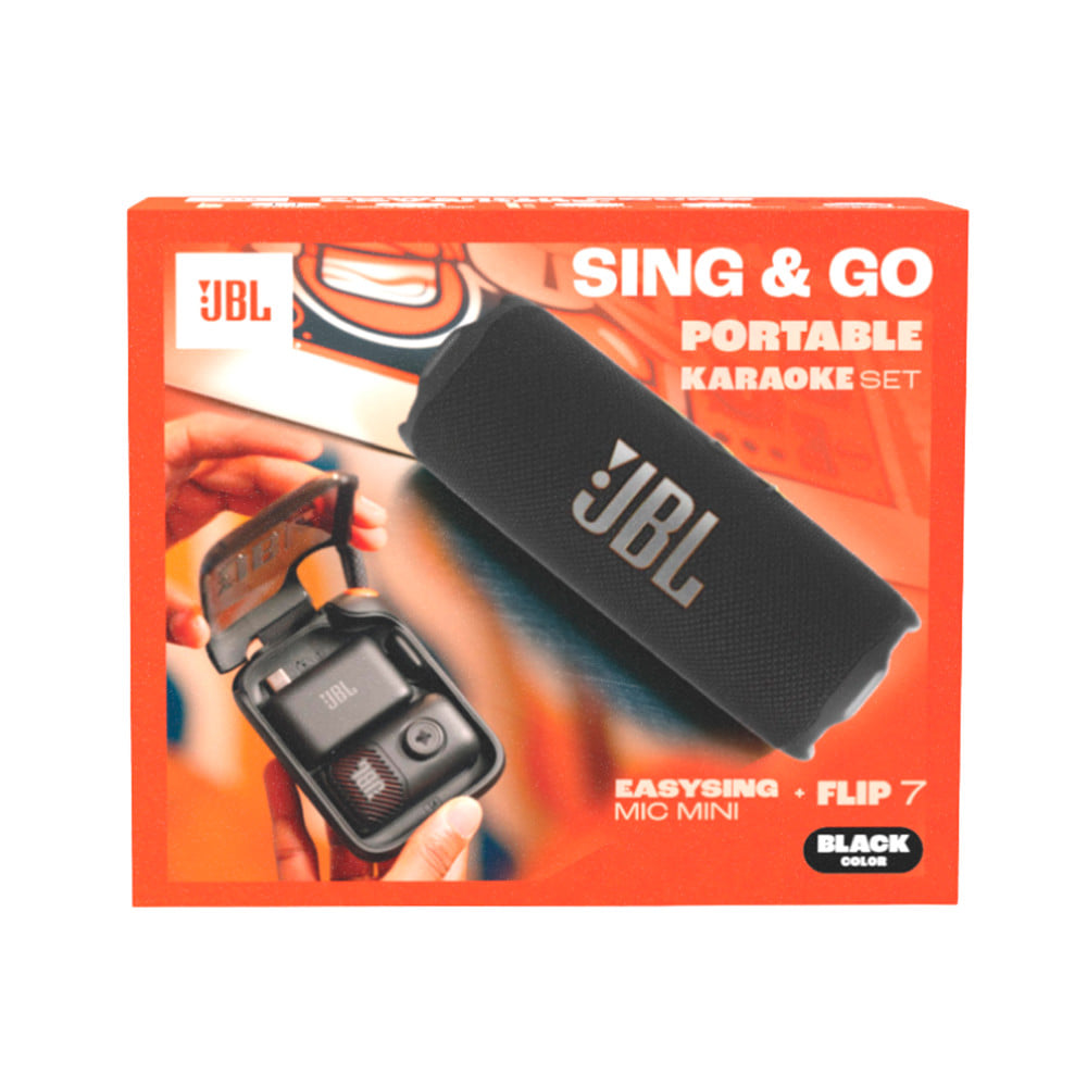 ชุดลำโพงพกพาพร้อมไมค์ JBL SING&GO สีดำ