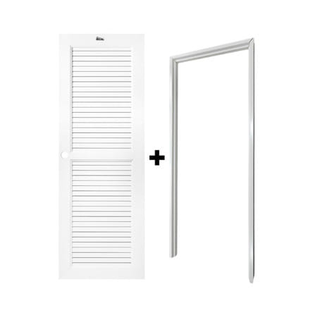 ชุดประตูห้องน้ำพร้อมวงกบ UPVC เจาะลูกบิด ASARA S937 70x200 ซม. สีขาว_1