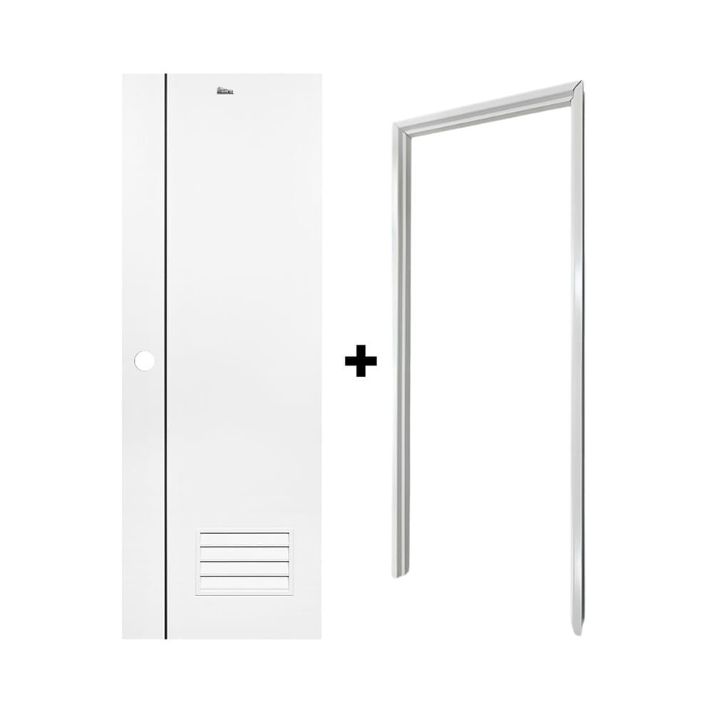 ชุดประตูห้องน้ำพร้อมวงกบ UPVC เจาะลูกบิด ASARA A812 70x180 ซม. สีขาว