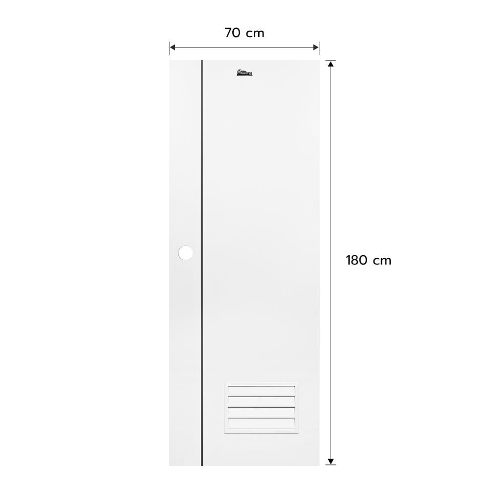 ชุดประตูห้องน้ำพร้อมวงกบ UPVC เจาะลูกบิด ASARA A812 70x180 ซม. สีขาว