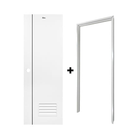 ชุดประตูห้องน้ำพร้อมวงกบ UPVC เจาะลูกบิด ASARA A812 70x180 ซม. สีขาว_1
