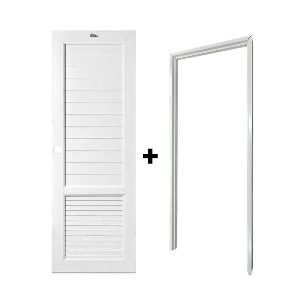 ชุดประตูห้องน้ำพร้อมวงกบ UPVC เจาะลูกบิด ASARA S933 70x200 ซม. สีขาว