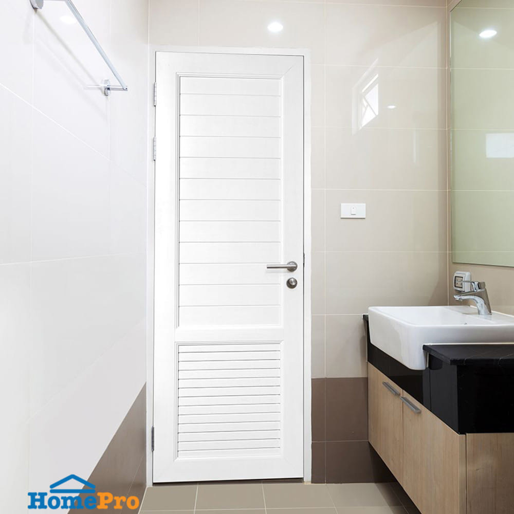 ชุดประตูห้องน้ำพร้อมวงกบ UPVC เจาะลูกบิด ASARA S933 70x200 ซม. สีขาว