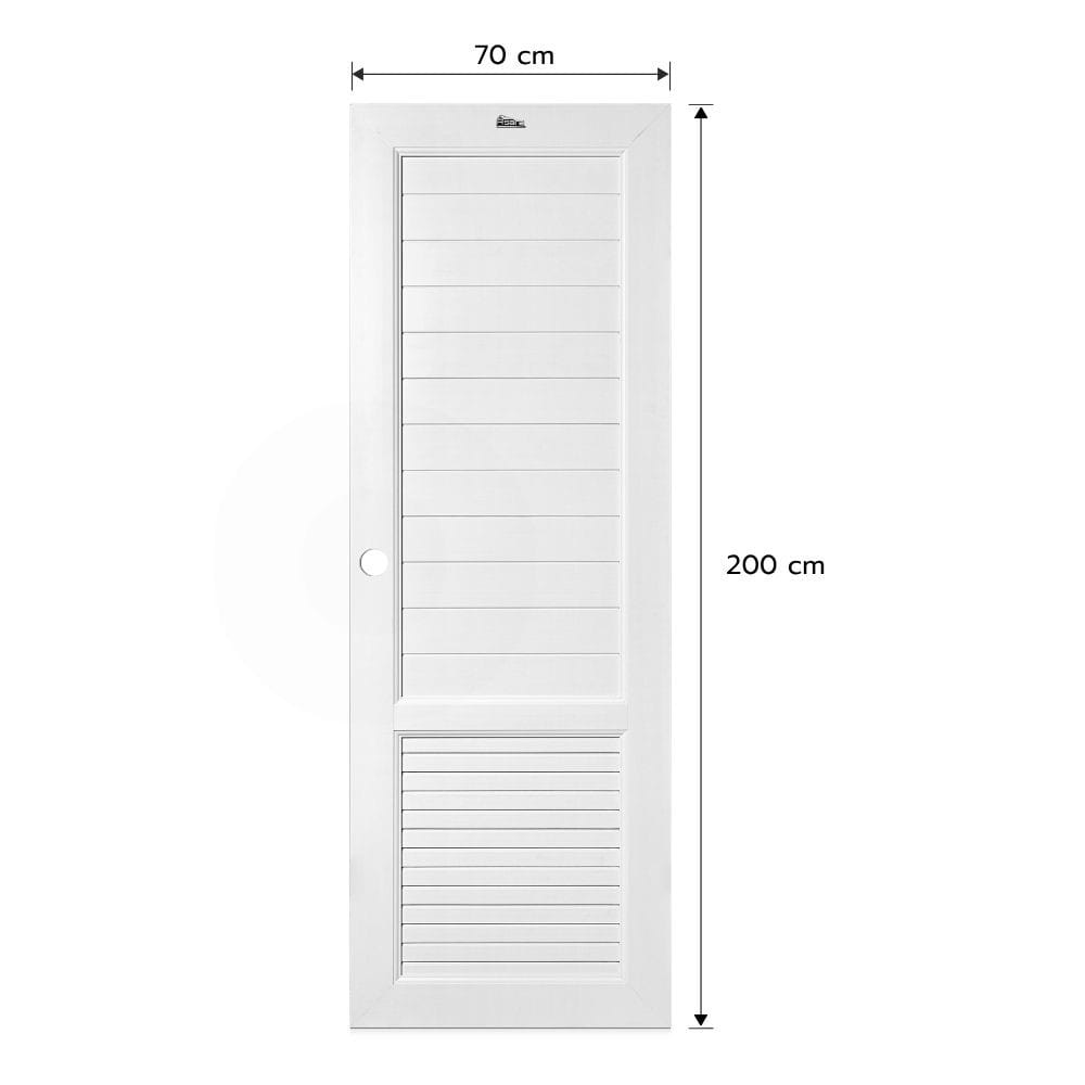 ชุดประตูห้องน้ำพร้อมวงกบ UPVC เจาะลูกบิด ASARA S933 70x200 ซม. สีขาว