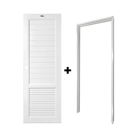 ชุดประตูห้องน้ำพร้อมวงกบ UPVC เจาะลูกบิด ASARA S933 70x200 ซม. สีขาว_1