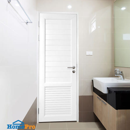 ชุดประตูห้องน้ำพร้อมวงกบ UPVC เจาะลูกบิด ASARA S933 70x200 ซม. สีขาว_3
