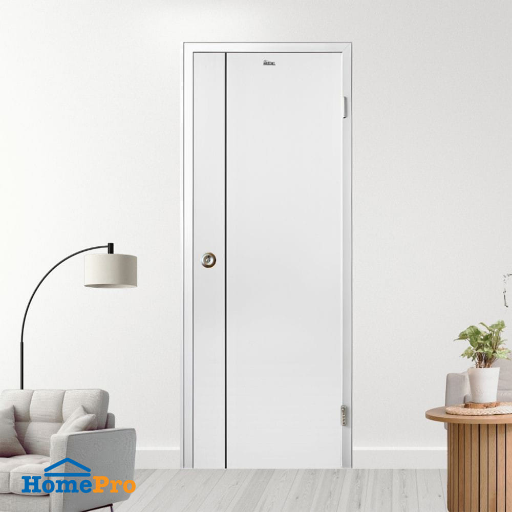 ชุดประตูห้องน้ำพร้อมวงกบ UPVC เจาะลูกบิด ASARA A811 70x200 ซม. สีขาว