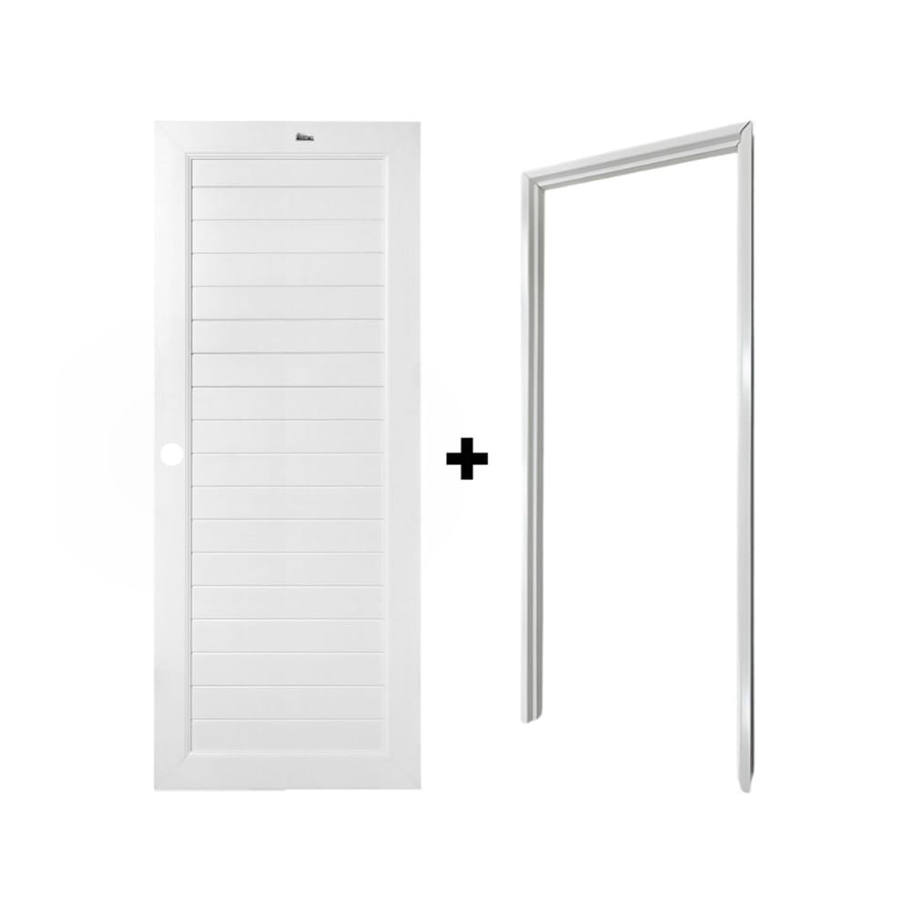 ชุดประตูห้องน้ำพร้อมวงกบ UPVC เจาะลูกบิด ASARA S932 80x200 ซม. สีขาว