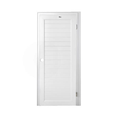 ชุดประตูห้องน้ำพร้อมวงกบ UPVC เจาะลูกบิด ASARA S932 80x200 ซม. สีขาว_0