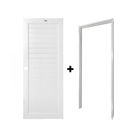ชุดประตูห้องน้ำพร้อมวงกบ UPVC เจาะลูกบิด ASARA S932 80x200 ซม. สีขาว_1