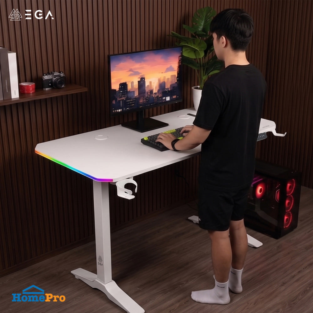 โต๊ะเกมมิ่งปรับระดับไฟฟ้า EGA TYPE GD14 140 ซม. สีดำ