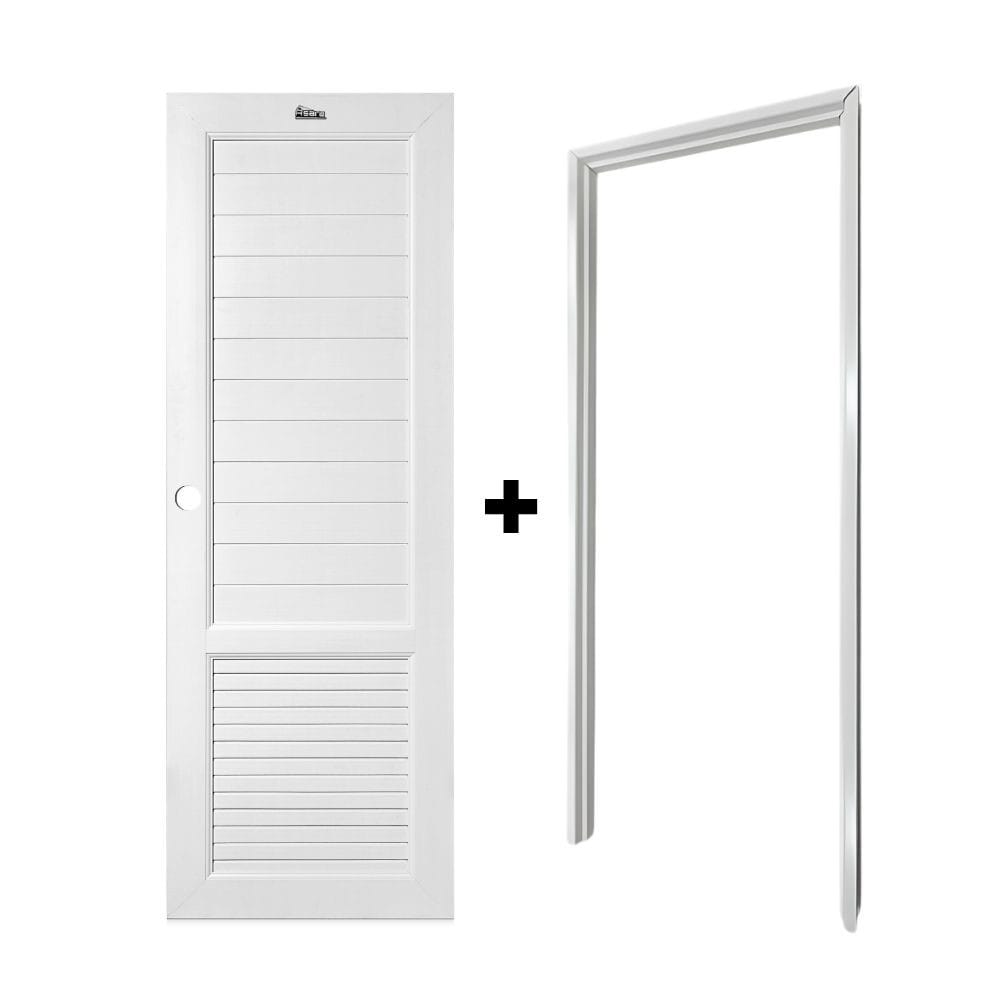 ชุดประตูห้องน้ำพร้อมวงกบ UPVC เจาะลูกบิด ASARA S933 70x180 ซม. สีขาว