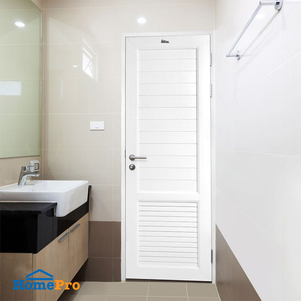 ชุดประตูห้องน้ำพร้อมวงกบ UPVC เจาะลูกบิด ASARA S933 70x180 ซม. สีขาว