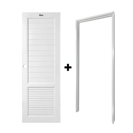 ชุดประตูห้องน้ำพร้อมวงกบ UPVC เจาะลูกบิด ASARA S933 70x180 ซม. สีขาว_2