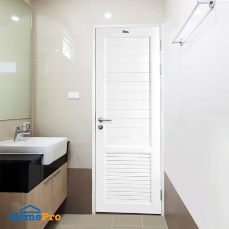 ชุดประตูห้องน้ำพร้อมวงกบ UPVC เจาะลูกบิด ASARA S933 70x180 ซม. สีขาว_3