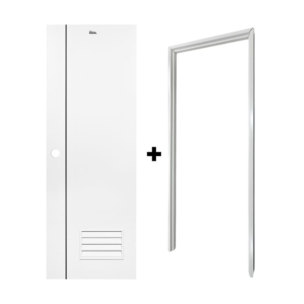 ชุดประตูห้องน้ำพร้อมวงกบ UPVC เจาะลูกบิด ASARA A812 70x200 ซม. สีขาว