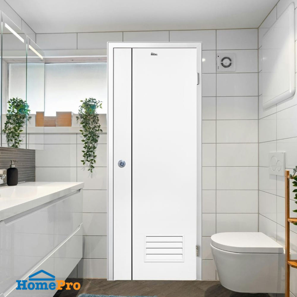 ชุดประตูห้องน้ำพร้อมวงกบ UPVC เจาะลูกบิด ASARA A812 70x200 ซม. สีขาว