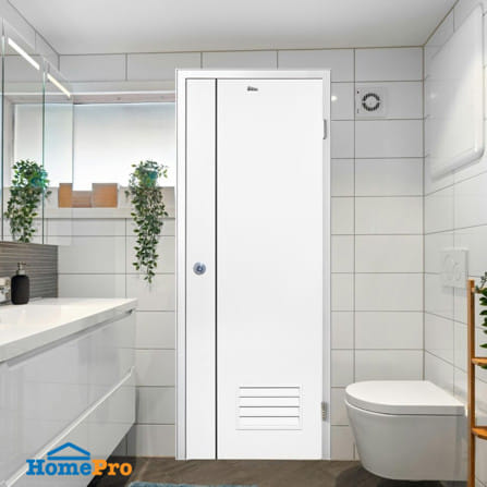 ชุดประตูห้องน้ำพร้อมวงกบ UPVC เจาะลูกบิด ASARA A812 70x200 ซม. สีขาว_3
