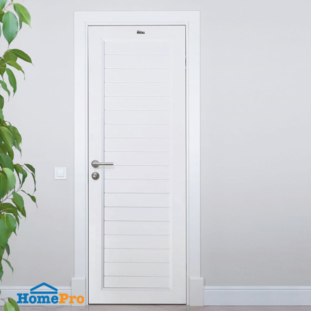 ประตูห้องน้ำ UPVC เจาะรูลูกบิด ASARA S932 80x200 ซม. สีขาว