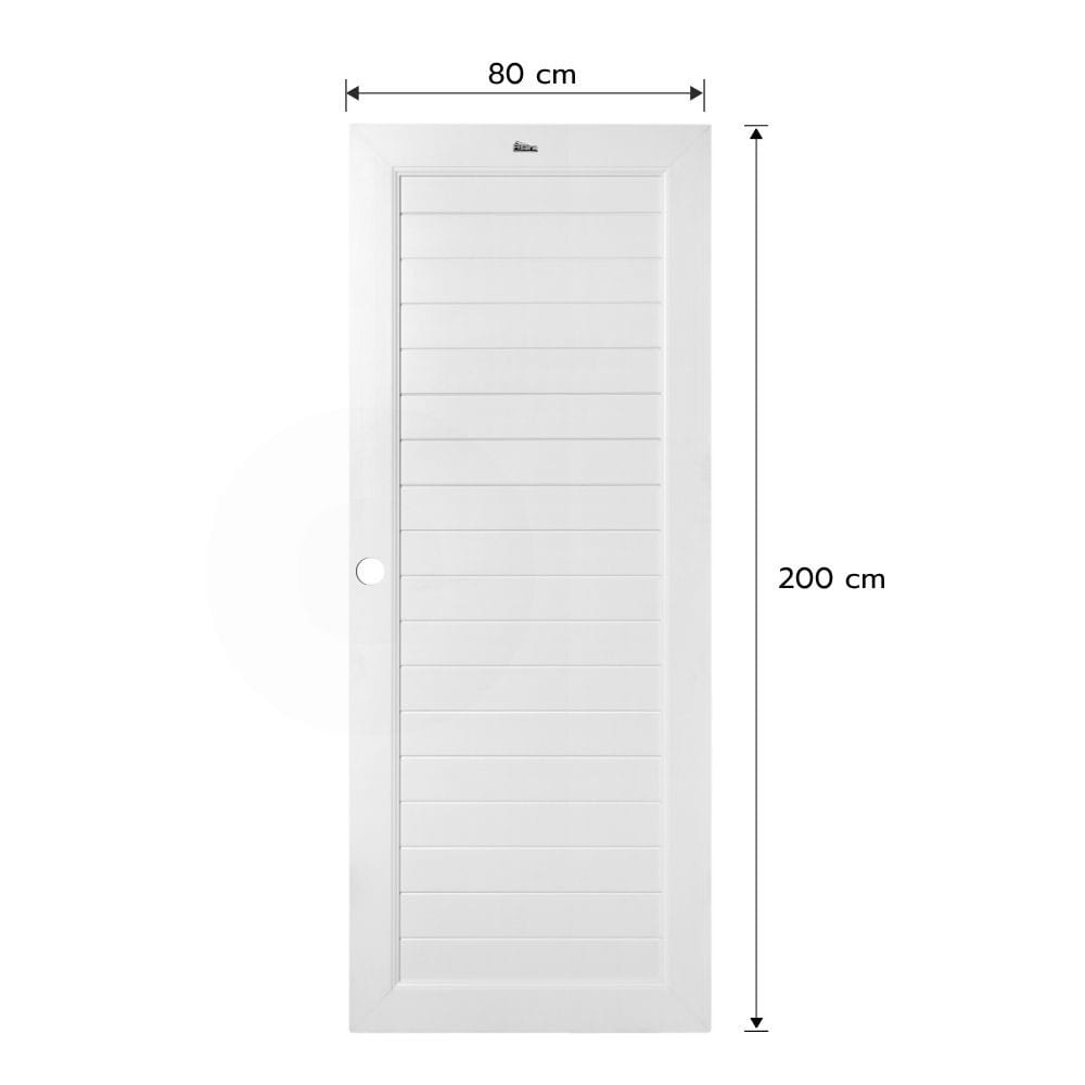 ประตูห้องน้ำ UPVC เจาะรูลูกบิด ASARA S932 80x200 ซม. สีขาว