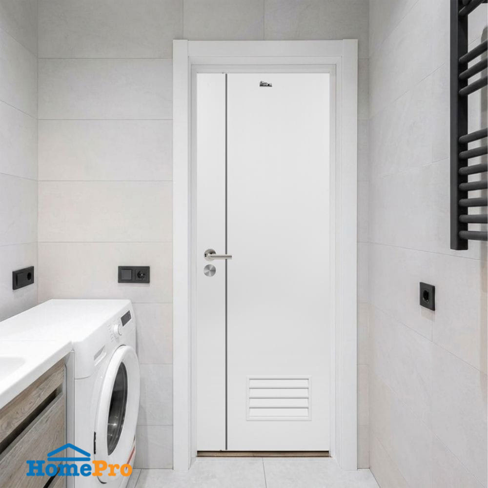 ประตูห้องน้ำ UPVC เจาะลูกบิด ASARA A812 70x200 ซม. สีขาว