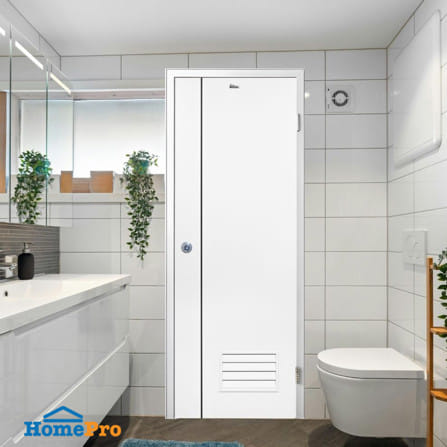 ประตูห้องน้ำ UPVC เจาะลูกบิด  ASARA A812 70x180 ซม. สีขาว_2