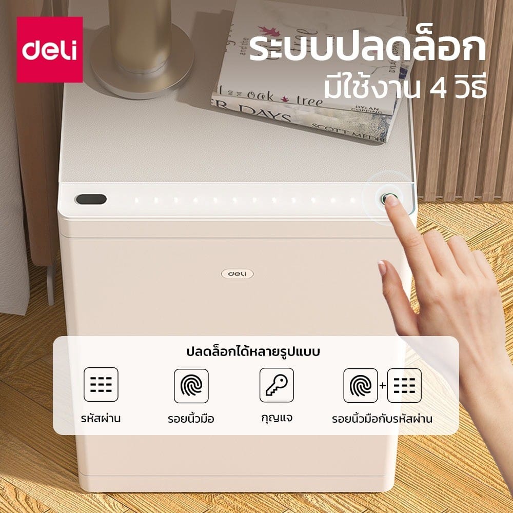 ตู้นิรภัย FINGERPRINT DELI ET606-WH-01  สีขาว
