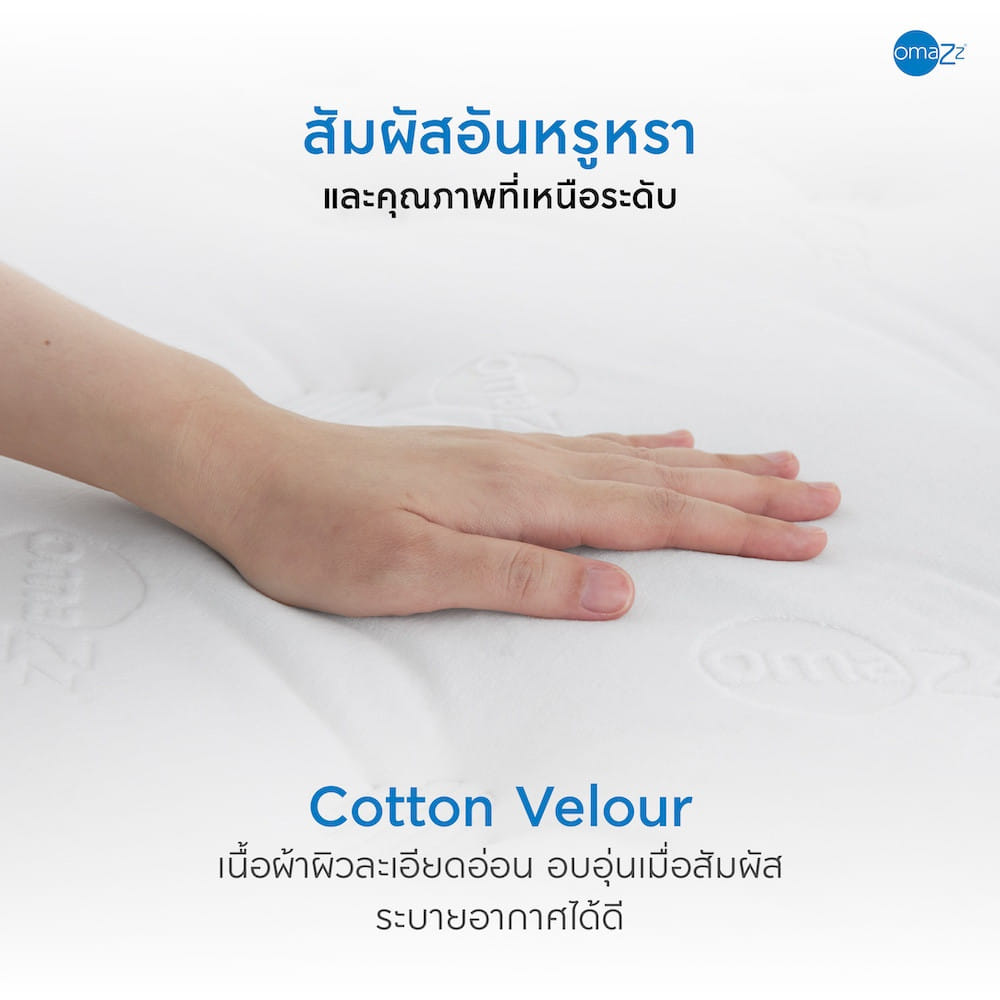 ที่นอนไฮบริด 5 ฟุต OMAZZ FOLANTE (พร้อมชุดเครื่องนอน 8 ชิ้น)