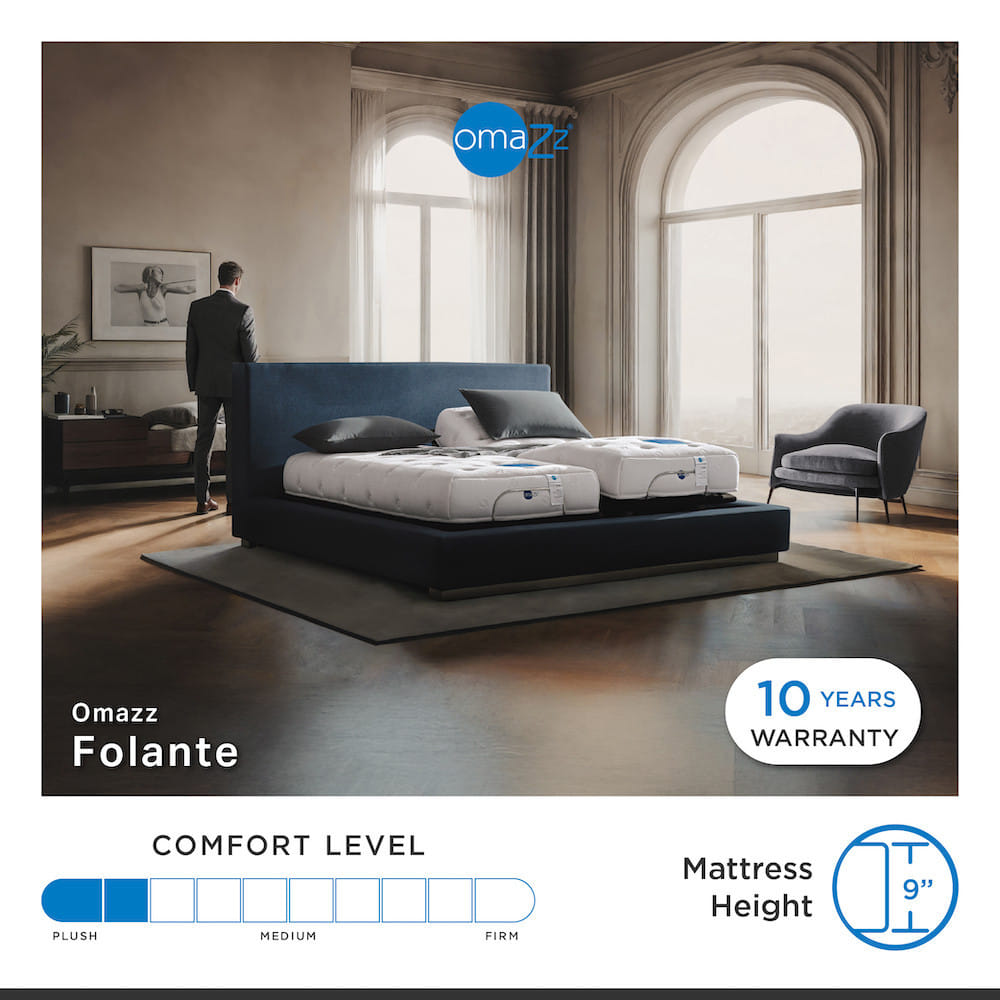 ที่นอนไฮบริด 3.5 ฟุต OMAZZ FOLANTE (พร้อมชุดเครื่องนอน 6 ชิ้น)