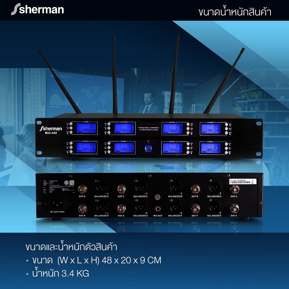 ชุดไมโครโฟนประชุมตั้งโต๊ะ SHERMAN MIC-442