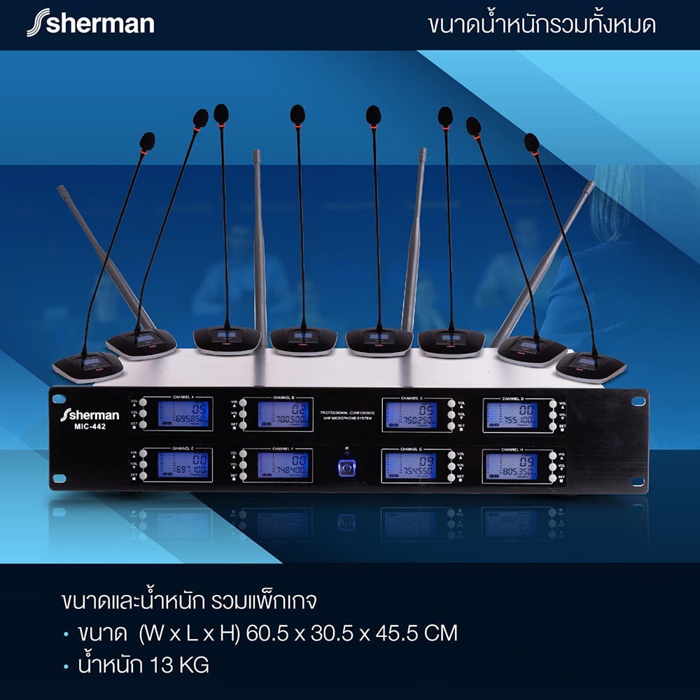 ชุดไมโครโฟนประชุมตั้งโต๊ะ SHERMAN MIC-442