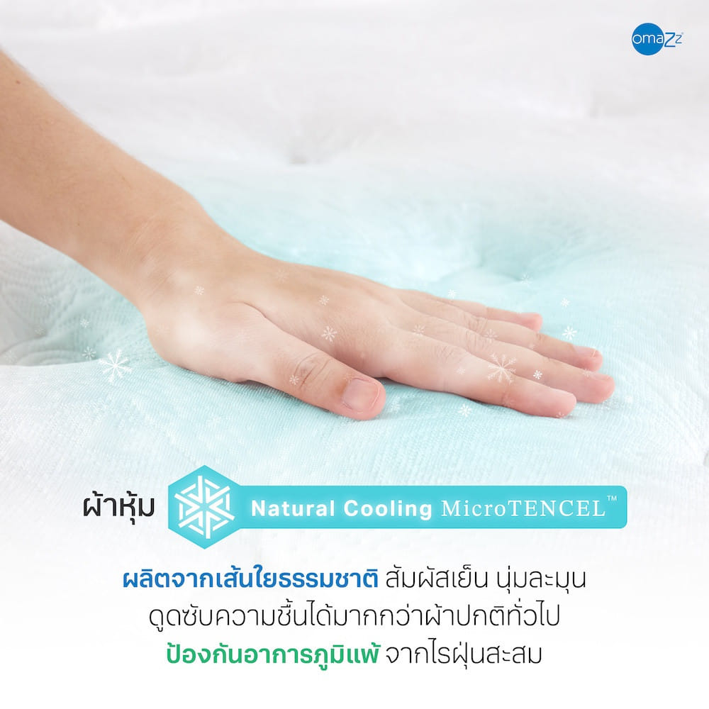 ที่นอนพ็อกเก็ตสปริง 3.5 ฟุต OMAZZ FRANK NAVEN (พร้อมชุดเครื่องนอน 6 ชิ้น)