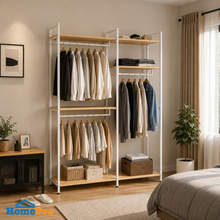 ตู้เสื้อผ้าบานโล่ง MET- WORK LOFT 14740210W 147 ซม. สีขาว_2