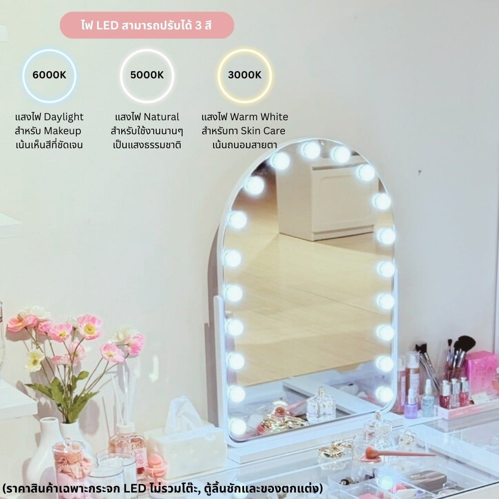 โต๊ะเครื่องแป้ง KONCEPT VANITY 59064744 120 ซม  สีขาว