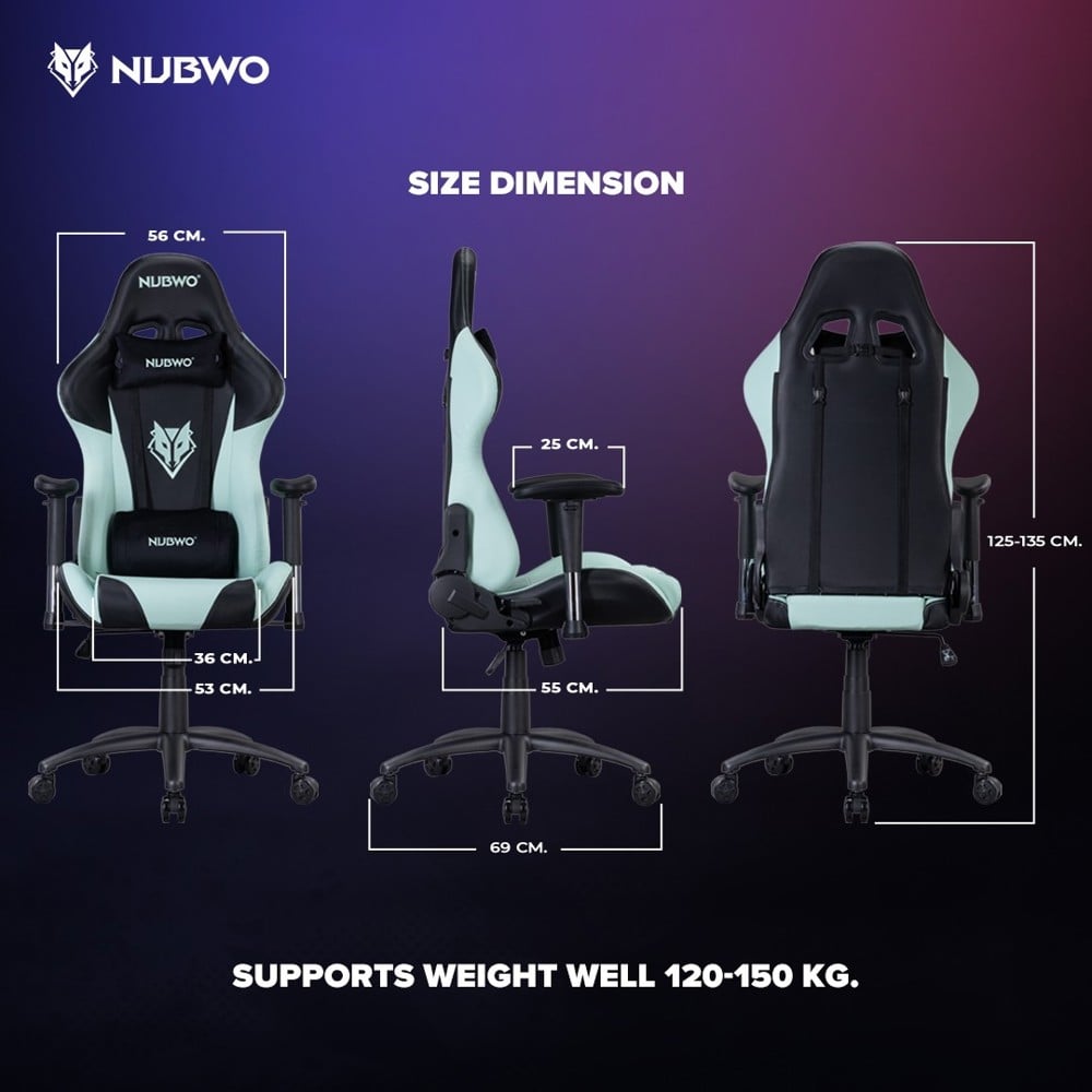 เก้าอี้เกมมิ่ง NUBWO PHENOM NBCH007 สีดำ