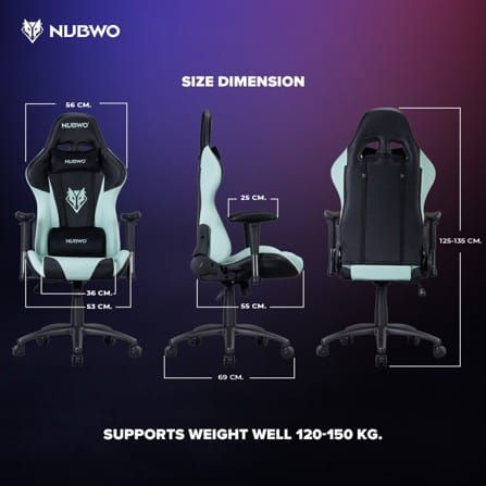 เก้าอี้เกมมิ่ง NUBWO PHENOM NBCH007 สีดำ_12